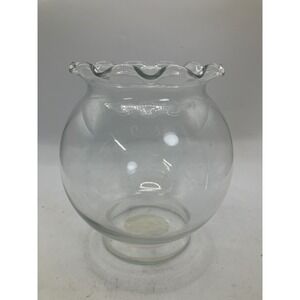 Indiana Glass Bowl Clear Ruffled Edge Vase Home Decor Made in‎ USA